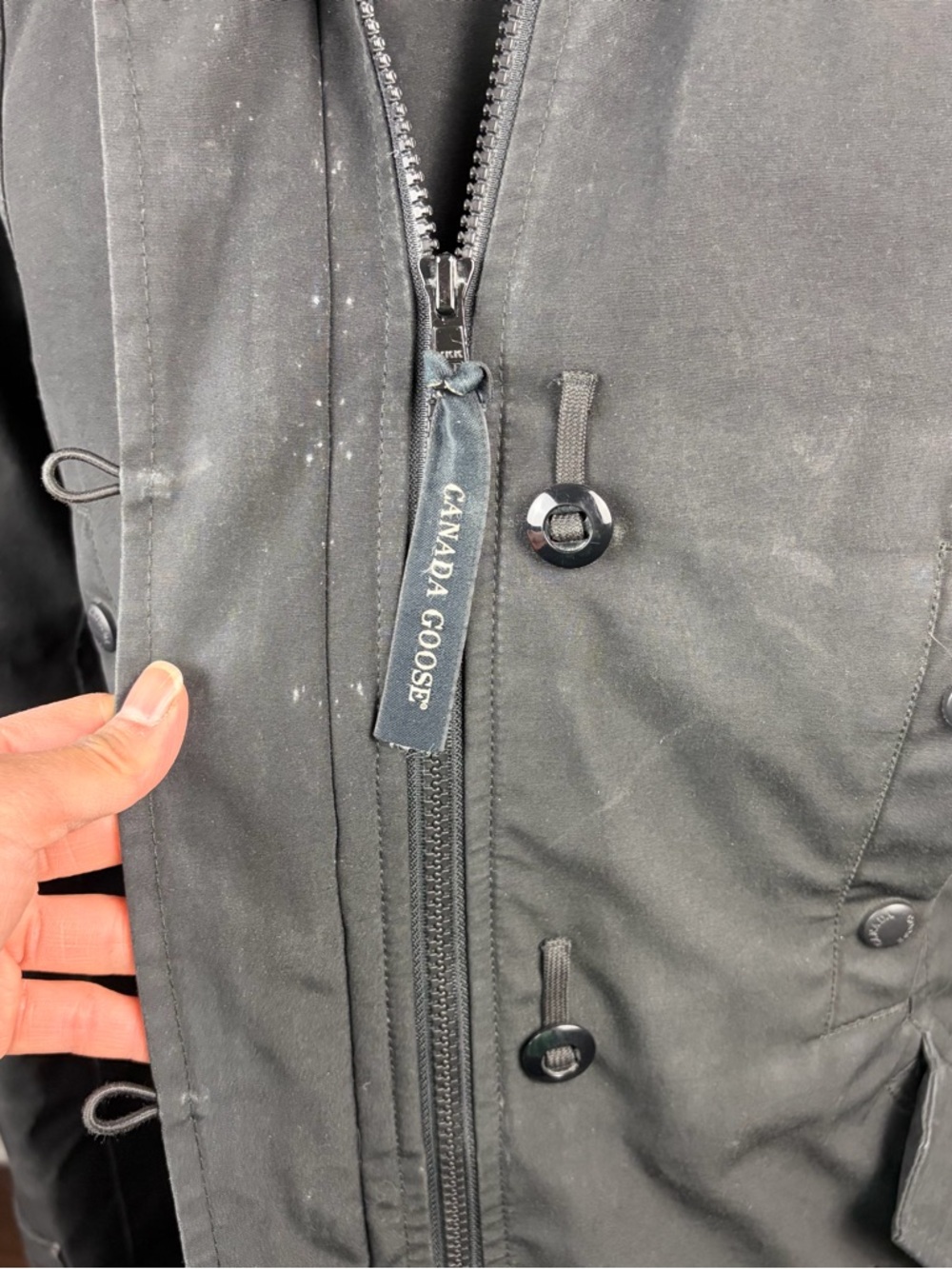 Canada Goose Women's S Black Hooded Long Parka Flawed and heavy used - Picture 7 of 16